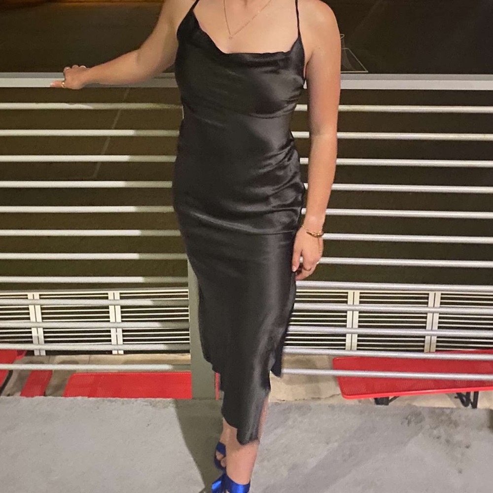 Black slip dress
